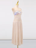 Fongt Sexy Style Dress Woman 2025 Summer New Sweet Fresh High-End Feel Breastless Sleeveless Hollow Dress