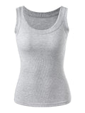 Solid Rib Tank Top-Outfit