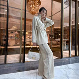Fongt Fashion Bumpy Drawstring Tight Top Sleeker Sleeker Trousers Set In Autumn 2025