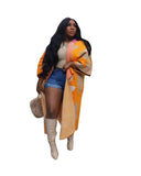 Fongt New Women's Casual Short Sleeve Knitted Long Coat-Outfit