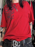 Hip Hop Oversized T Shirt with Skull Print and Short