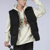 Winter Simple Korean Version Cotton Vest Slim Men And Women Lovers Versatile New Handsome Coat Warm Leisure Joker-Outfit