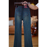 Fongt High-Waisted Micro-Tight Jeans Women's Spring And Autumn Pear-Shaped Body Narrow Version Of Slim Elastic Showing Thin Straight Trousers