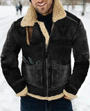 Fongt New Fur One Men's Coat Thick Lamb Hair Medium Long Imitation Leather Jacket Seven Color Eight Yards