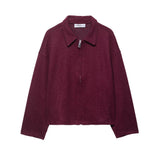 Fongt Women's Clothing Explosion Fashion Street Retro Style Simple Collar Hair Coat