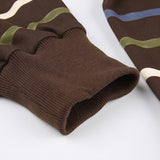 Aesthetic Fairycore Striped Zip Up Hoodie-Outfit