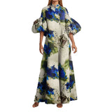 Fongt 2024 New Women's Wear Temperament Loose Printing And Painted Women's Large Swing Bubble Sleeve
