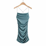 Ruched with Cross Straps Back Mini