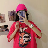 funny printed Loose basic t shirt summer pure cotton Short Sleeve cute T-shirts Women casual white tops tshirt
