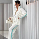 Fongt Fashion Bumpy Drawstring Tight Top Sleeker Sleeker Trousers Set In Autumn 2025