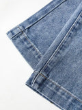 Pocket Design Blue Wash Boyfriend Jeans-Outfit