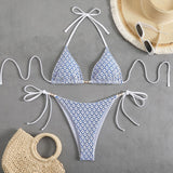 2025 Split Swimsuit Sexy Bikini Hanging Neck Tie Bikini Swimsuit