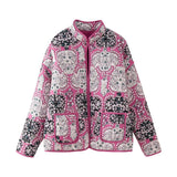 2024 Autumn And Winter Women's Street Fashion Print Casual Coat Quilted Padded Coat W028 6404-Outfit