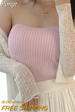 Tops, Summer Solid Color Sleeveless Strapless Ribbed Pullover Casual Vest for Adult
