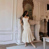 Fongt Summer New Women's Dress French Retro Sleeveless Collar Temperament Spliced Slinging Dress