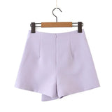Cropped Buttoned Blazer And Skirt Two Piece Set-Outfit