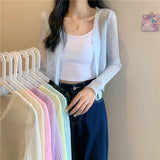 Fongt Knitted Cardigan Women's Summer Thin Air Conditioning Shirt Korean Version Of The Design Sense Of The Small Short Coat Top