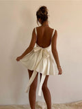 Backless Sexy White Dress Spaghetti Strap Bandage Bodycon Dress Elegant Luxury Party Evening Dresses for Women