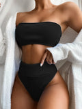 Fongt Outside Single Swimsuit Hot Style Bikini Hot Selling Bikini Swimsuit Pure Color Swimsuit Split Swimsuit B166-Outfit