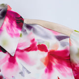 Fongt Floral Chiffon Shirt Long-Sleeved Top Woman 2025 New Retro Shirt Bow T-Shirt