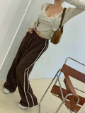 Side Contrasting Lace Track-pants-Outfit