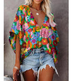 Tees Button V Neck Sexy Casual Befree Short Sleeve
