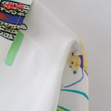Women Vintage Print Oversized Chiffon Shirt Long Sleeve Chic Female Casual Loose Shirt