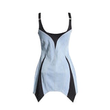 Fongt Street-Colly Denim Dress 2025 New Fashion Design Sling Bag Hip Short Dress Women's