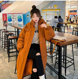 Thickness Down Cotton Clothes Korean Version Loose Long Knee Cotton-Padded Clothes 2023 Winter New Coat Ins Bread Clothing Tide-Outfit
