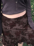 Mesh Floral Midi Skirt-Outfit