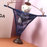 Fongt Transparent Thong Heart-Shaped Hollow Sexy Ultra-Thin Low-Rise Hot Seduction Traceable Breathable Trousers Woman