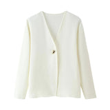 Fongt 2025 Spring Asymmetrical Button Decoration Knits 4192005712