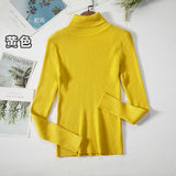 Fongt Sweater Woman With Bottom Shirt Autumn And Winter New Long Sleeves To Keep Warm Body Solid Color Knitted