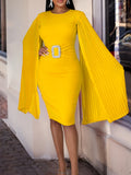 Fongt Women's 2025 Autumn And Winter 2025 New Solid-Colored Ass Sexy Cape Dress Large African Dress