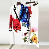Fongt New Star Temperament Fashion Digital Print Casual Suit Trousers Set Two Sets