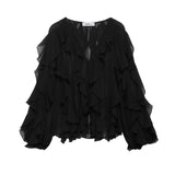 Fongt Women's Clothing Explosion Fashion Folding Trim Shirt