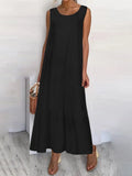 2022 Summer Maxi Long Dress Bohemian See-through Women Ruffles Beach Sundress Casual Loose Sleeveless Thin Party