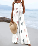 Fongt New Casual Fashion Print Strap Trousers Women's Trousers
