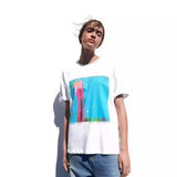 Fongt 2023 New Women's Round Collar Short Sleeve Contrast Color Print T-Shirt 5644156 910-Outfit