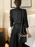 Fongt Sister Fan's New Two-Piece Korean Version Of The Famous Woman Temperament Hairy Short Coat + Waist Swing Skirt Hepburn Suit