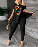 Independent Station Spring And Summer Printing Fashion Suit 2-Piece Set For Women-Outfit