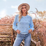 Fongt Casual New Women's Ebay Autumn And Winter Fashion Round Collar Slim Long Sleeve Knit Top-Outfit