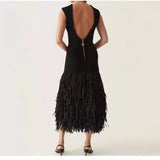 Fongt Women's Clothing Explosion Ousted Back Zipper Dress
