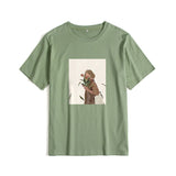 Harajuku Graphic Printed Cotton T Shirts Women Korean Soft Loose Tees Aesthetic Chic Painting Basic Female Tops