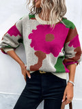Fongt Autumn And Winter Round Collar Long Sleeve Knitted Fashion Tie With A Casual Jacket Sweater Woman