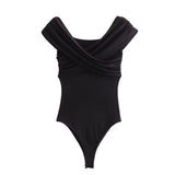 New Tight Shoulder Solid Color Jumpsuit 5644325-Outfit