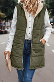 Fongt New Solid-Color Hooded Cotton Vest Wears Both Sides Of The Warm Cardigan Wind Jacket