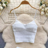 Fongt White Sling With Breast-Wear Vest Body Bm Half-Dress Skirt Set With Short Top Bottom Shirt Summer