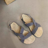 Fongt Flat-Soled Sandals Women 2024 New External Dress With Skirt Fairy Wind Leisure Beach Beach Roman