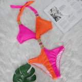 Fongt New Sexy Crystal Diamond Bikini Patchwork Women's Swimsuit Beach Vacation